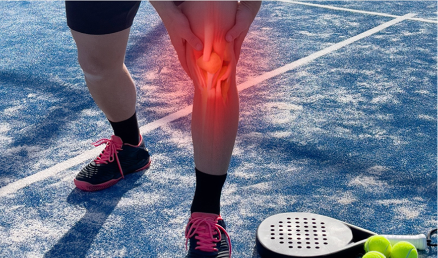 Atleta con lesión de rodilla