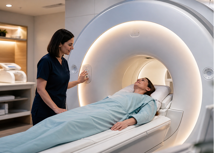 Patient during MRI scan